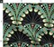 Art Deco Feather Nouveau Geometric Large Scale Boheme Symmetric Black And Teal Custom Printed Fabric by Spoonflower Various Fabrics by the Yard or Fat Quarter
